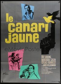 8t996 YELLOW CANARY French 1p '63 Barbara Eden, Pat Boone, different art by Boris Grinsson!