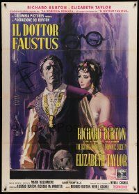 8t412 DOCTOR FAUSTUS Italian 1p '68 great different art of Elizabeth Taylor & Richard Burton!