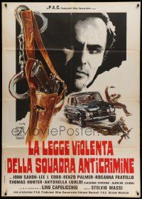 8t433 LA LEGGE VIOLENTA DELLA SQUADRA ANTICRIMINE Italian 1p '76 John Saxon, art of gun & handcuffs