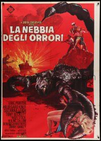 8t438 LOST CONTINENT Italian 1p '68 best different art of giant scorpion & sexy blonde victim!