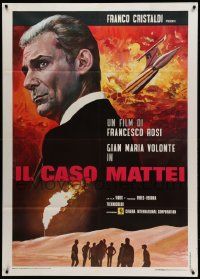 8t442 MATTEI AFFAIR Italian 1p '72 Francesco Rosi's Il Caso Mattei, Enzo Nistri art of Volonte!