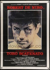 8t452 RAGING BULL Italian 1p '81 Martin Scorsese, classic Hagio boxing art of Robert De Niro!