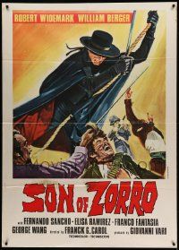 8t460 SON OF ZORRO export Italian 1p '73 Il figlio di Zorro, different art of the masked hero!