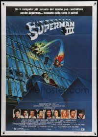 8t465 SUPERMAN III Italian 1p '83 art of Christopher Reeve flying with Richard Pryor by L. Salk!