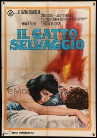8t481 WILDCAT Italian 1p '69 Il gatto selvaggio, Casaro art of Juliette Mayniel & Cecchi!
