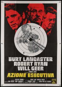 8t511 EXECUTIVE ACTION Italian 2p '74 Burt Lancaster, Robert Ryan, different assassination art!