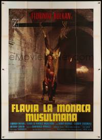 8t517 FLAVIA Italian 2p '74 outrageous image of naked Florinda Bolkan emerging from cow carcass!