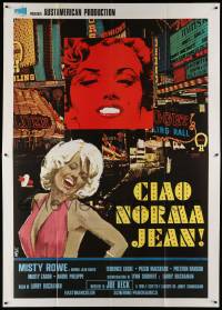 8t521 GOODBYE NORMA JEAN Italian 2p '76 great Avelli art of sexy Misty Rowe as Marilyn Monroe!