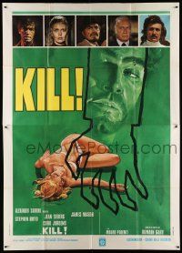 8t529 KILL Italian 2p '71 Jean Seberg, Stephen Boyd, drug smuggling, different sexy Casaro art!