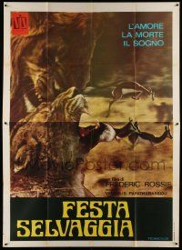 8t530 LA FETE SAUVAGE Italian 2p '76 Frederic Rossif's documentary about animals, great lion image!