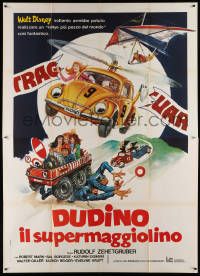 8t573 SUPERBUG, THE CRAZIEST CAR IN THE WORLD Italian 2p '77 Volkswagen Beetle cartoon art!
