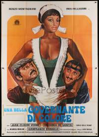 8t579 UNA BELLA GOVERNANTE DI COLORE Italian 2p '76 art of guys with Beautiful Black Housekeeper!