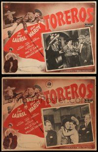 8t275 BULLFIGHTERS 2 Mexican LCs R50s Stan Laurel & Oliver Hardy shown in both great inset scenes!