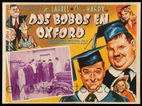 8t318 CHUMP AT OXFORD Mexican LC R60s great artwork of Stan Laurel & Oliver Hardy in cap and gown!