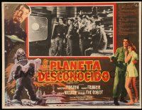 8t335 FORBIDDEN PLANET Mexican LC '56 cool border art of Robby the Robot, Anne Francis & Nielsen!