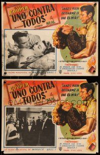 8t283 FOUNTAINHEAD 2 Mexican LCs '49 Gary Cooper & Patricia Neal in Ayn Rand's objectivist classic!