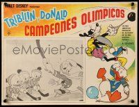 8t358 OLYMPIC CHAMP Mexican LC R50s Donald Duck teaching his nephews how to play hockey, Disney!