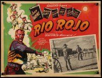 8t363 RED RIVER Mexican LC R50s John Wayne faces down Montgomery Clift on street, Howard Hawks