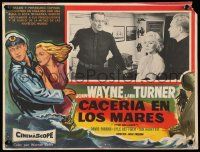 8t372 SEA CHASE Mexican LC '55 sexy Lana Turner & John Wayne in inset AND border art!