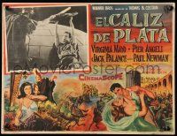 8t375 SILVER CHALICE Mexican LC '55 Paul Newman fighting huge soldier in his first movie!