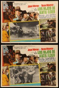 8t259 SONS OF KATIE ELDER 6 Mexican LCs '65 cool images of cowboys John Wayne & Dean Martin!
