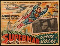 8t379 SUPERMAN FLIES AGAIN Mexican LC '63 George Reeves in costume in border art!