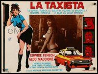 8t384 TAXI GIRL Mexican LC '77 sexy naked Edwige Fenech in inset & lifting skirt in border art!