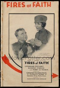 8t005 FIRES OF FAITH pressbook '19 Evangline Booth, Commander of the Salvation Army in WWI, lost!