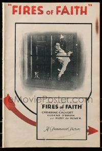 8t004 FIRES OF FAITH pressbook '19 Catherine Calvert, Eugene O'Brien, Salvation Army in WWI, lost!