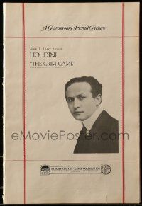 8t001 GRIM GAME pressbook '19 magician Harry Houdini, shows many never seen posters, ultra rare!