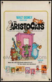 8t077 ARISTOCATS WC '71 Walt Disney feline jazz musical cartoon, great colorful image!