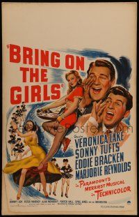 8t093 BRING ON THE GIRLS WC '44 sexy full-length Veronica Lake, Sonny Tufts, Eddie Bracken