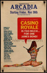 8t096 CASINO ROYALE WC '67 all-star James Bond spy spoof, sexy psychedelic art by Robert McGinnis!