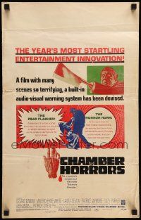 8t098 CHAMBER OF HORRORS WC '66 so terrifying a built-in audio-visual warning system was devised!