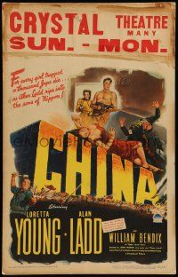 8t099 CHINA WC '43 for every girl trapped, Alan Ladd rips into the Sons of Nippon!