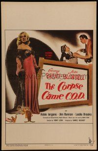 8t104 CORPSE CAME C.O.D. WC '47 Joan Blondell, George Brent, sexy Adele Jergens in negligee!