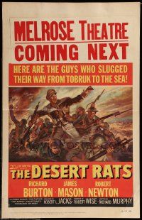 8t111 DESERT RATS WC '53 Richard Burton leads Australian & New Zealand soldiers against Nazis!