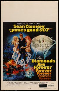 8t113 DIAMONDS ARE FOREVER WC '71 art of Sean Connery as James Bond 007 by Robert McGinnis!