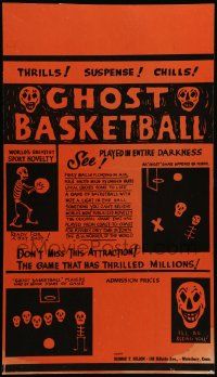 8t067 GHOST BASKETBALL Spook Show WC '60s cool sports novelty played in entire darkness!