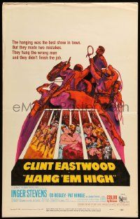 8t130 HANG 'EM HIGH WC '68 Clint Eastwood, they hung the wrong man, cool art by Sandy Kossin!