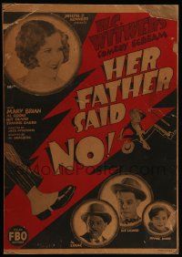8t134 HER FATHER SAID NO WC '27 Mary Brian in H.C. Witwer's comedy scream, Frankie Darro, lost film!