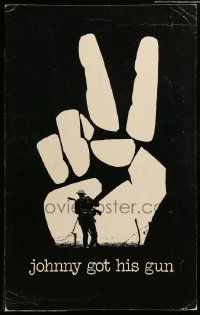 8t146 JOHNNY GOT HIS GUN WC '71 Dalton Trumbo, great peace sign & soldier image!