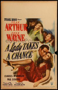 8t152 LADY TAKES A CHANCE WC '43 Jean Arthur moves west and falls in love with John Wayne!