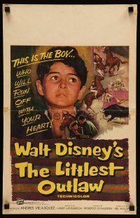 8t154 LITTLEST OUTLAW WC '55 Walt Disney, this is the young boy who will run off with your heart!