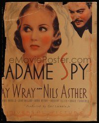 8t158 MADAME SPY WC '34 pretty Russian spy Fay Wray gives her life for her German spy husband!
