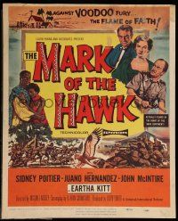 8t164 MARK OF THE HAWK WC '58 Sidney Poitier & Eartha Kitt against voodoo fury in Africa!