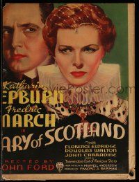 8t165 MARY OF SCOTLAND WC '36 Queen Katharine Hepburn & Fredric March, directed by John Ford!