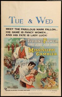 8t167 MISSISSIPPI GAMBLER WC '53 Tyrone Power's game is fancy women like Piper Laurie!