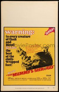 8t173 MUMMY'S SHROUD WC '67 Hammer horror, beware the beat of the cloth-wrapped feet, cool art!