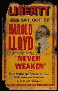 8t178 NEVER WEAKEN local theater WC '21 Harold Lloyd in his latest mountain of mirth!